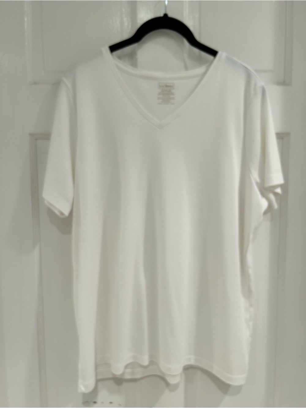 L.L. Bean Pima cotton v-neck short sleeve tee 1X fits like XL